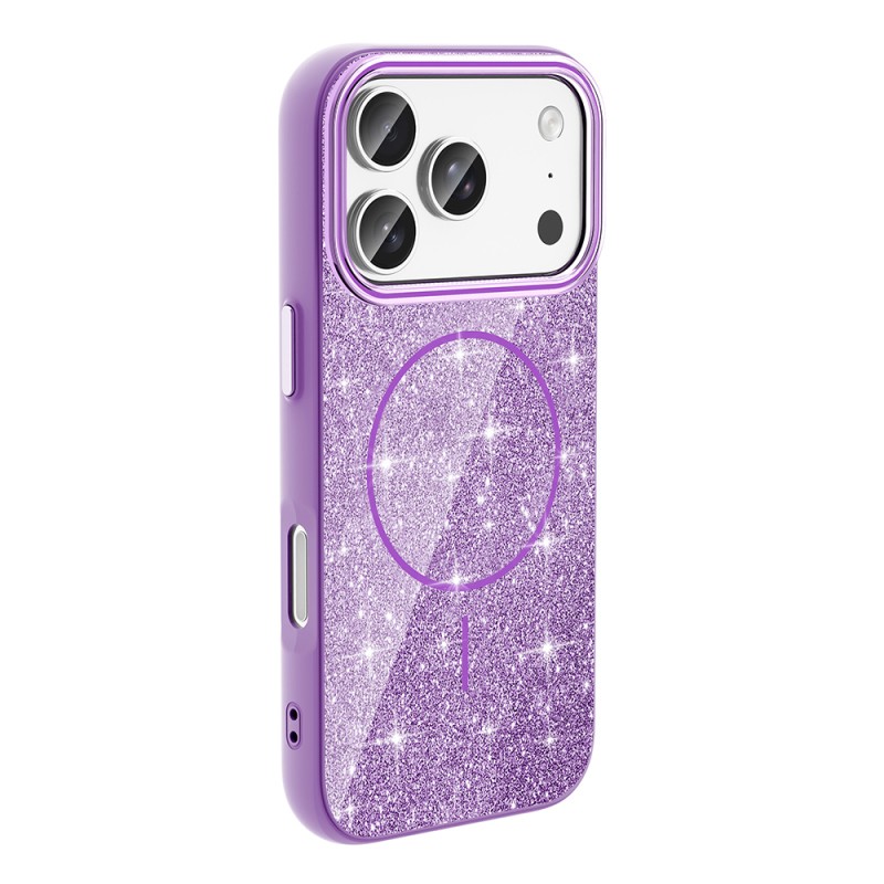 Apple iPhone 17 Pro Case Shining Glitter Zore Okso Cover M-safe Charging Feature - 8