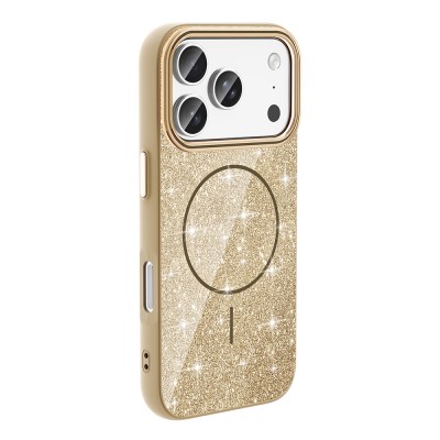 Apple iPhone 17 Pro Case Shining Glitter Zore Okso Cover M-safe Charging Feature - 9