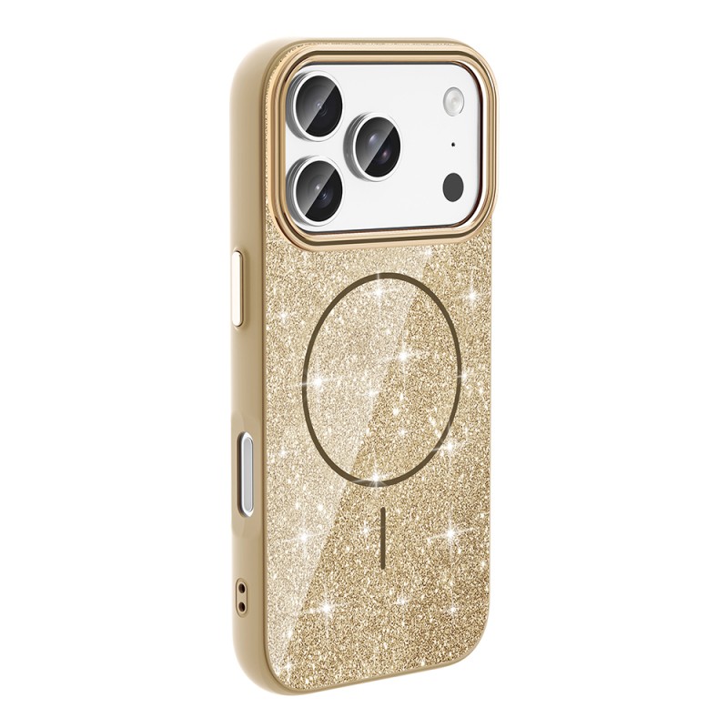 Apple iPhone 17 Pro Case Shining Glitter Zore Okso Cover M-safe Charging Feature - 9