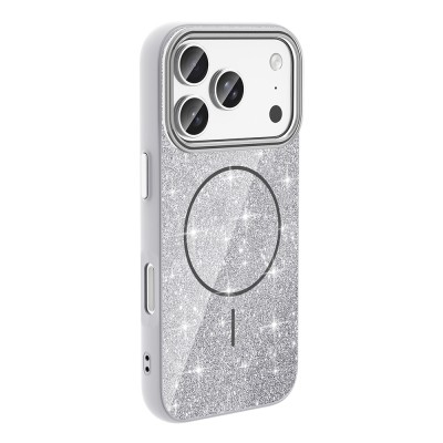 Apple iPhone 17 Pro Case Shining Glitter Zore Okso Cover M-safe Charging Feature - 10