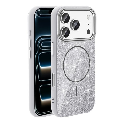 Apple iPhone 17 Pro Case Shining Glitter Zore Okso Cover M-safe Charging Feature - 2