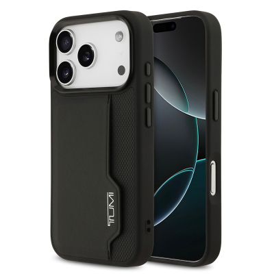 Apple iPhone 17 Pro Case TUMI Original Licensed Leather Vertical Card Holder Cover - TUMI