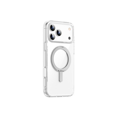 Apple iPhone 17 Pro Case with M-safe Charging Feature Wiwu MCC-201 iShield Ultra Series Crystal Hard PC Cover with Stand - 3