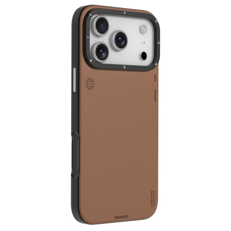 Apple iPhone 17 Pro Case with M-safe Charging Function, Simple Matte Leather Pattern, Youngkit Tech Fashion Series Cover - 6