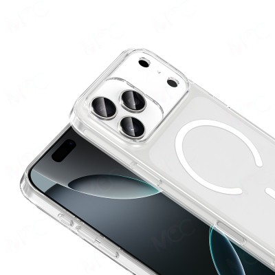 Apple iPhone 17 Pro Case Zore M-safe Charging Transparent Camera Frame Porto Cover - 5