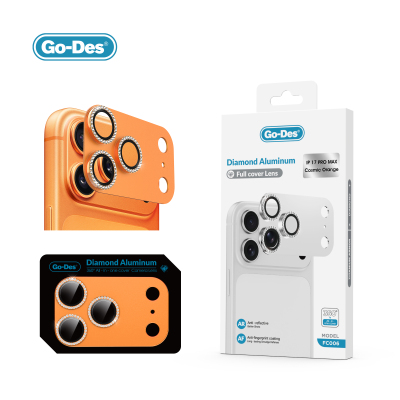 Apple iPhone 17 Pro Go Des FC006 Diamond Titanyum Serisi Anti Reflective Kamera Lens Koruyucu - Go Des