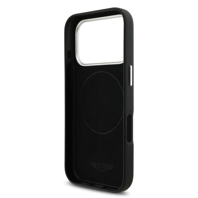 Apple iPhone 17 Pro Kılıf Aston Martin Orjinal Lisanslı M-safe Şarj Özellikli Metal Logolu PU Deri Kapak - 8