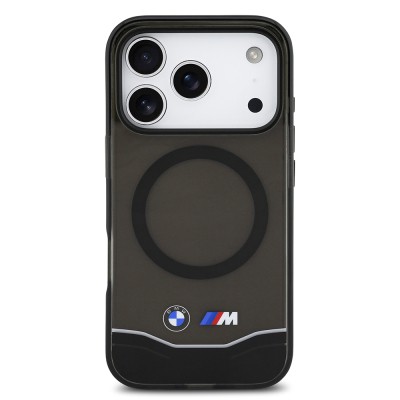 Apple iPhone 17 Pro Kılıf BMW Orjinal Lisanslı M-safe Şarj Özellikli Metal Buton Tasarımlı Tranparan M Dizayn Kapak - 4