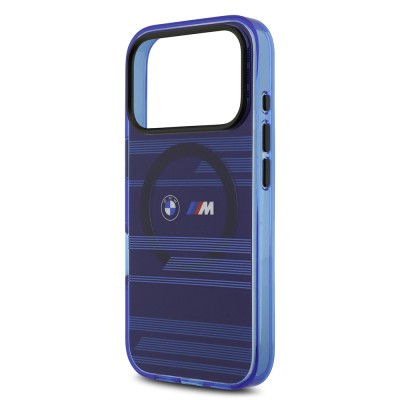 Apple iPhone 17 Pro Kılıf BMW Orjinal Lisanslı M-safe Şarj Özellikli Metal Kamera Butonlu Yatay Şeritli M Dizayn Kapak - 9