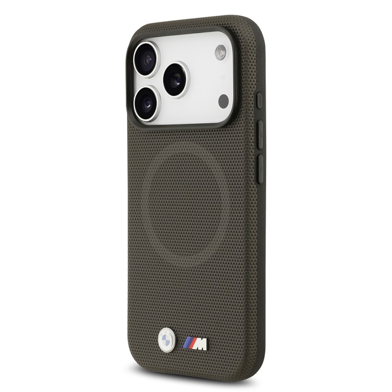 Apple iPhone 17 Pro Kılıf BMW Orjinal Lisanslı M-safe Şarj Özellikli Metal Logolu Delikli M Dizayn Deri Kapak - 13
