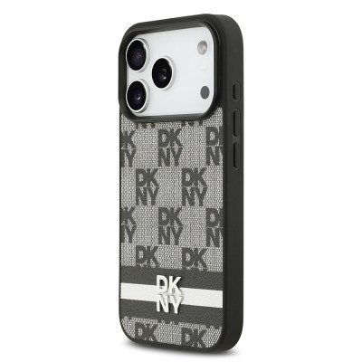 Apple iPhone 17 Pro Kılıf DKNY Orjinal Lisanslı M-safe Şarj Özellikli 3D Yazılı Metal Logolu Kapak - 3