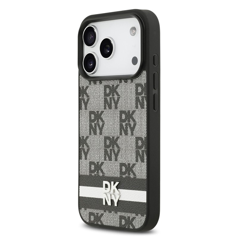 Apple iPhone 17 Pro Kılıf DKNY Orjinal Lisanslı M-safe Şarj Özellikli 3D Yazılı Metal Logolu Kapak - 3