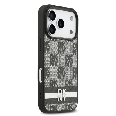 Apple iPhone 17 Pro Kılıf DKNY Orjinal Lisanslı M-safe Şarj Özellikli 3D Yazılı Metal Logolu Kapak - 5
