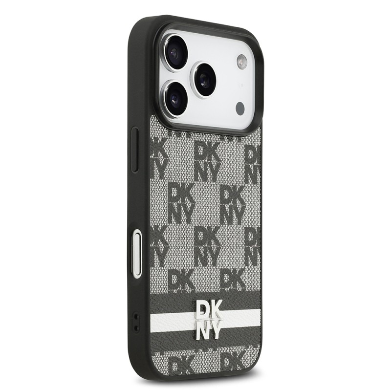 Apple iPhone 17 Pro Kılıf DKNY Orjinal Lisanslı M-safe Şarj Özellikli 3D Yazılı Metal Logolu Kapak - 5