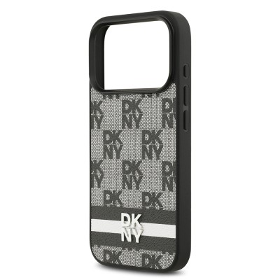 Apple iPhone 17 Pro Kılıf DKNY Orjinal Lisanslı M-safe Şarj Özellikli 3D Yazılı Metal Logolu Kapak - 7