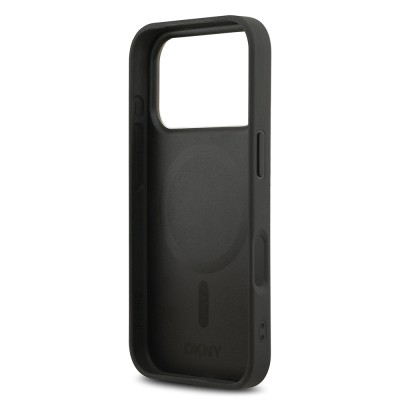 Apple iPhone 17 Pro Kılıf DKNY Orjinal Lisanslı M-safe Şarj Özellikli 3D Yazılı Metal Logolu Kapak - 8