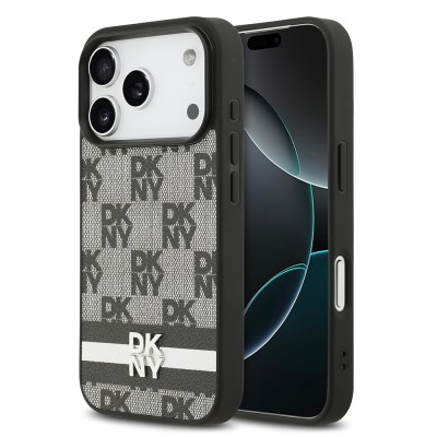 Apple iPhone 17 Pro Kılıf DKNY Orjinal Lisanslı M-safe Şarj Özellikli 3D Yazılı Metal Logolu Kapak - 2