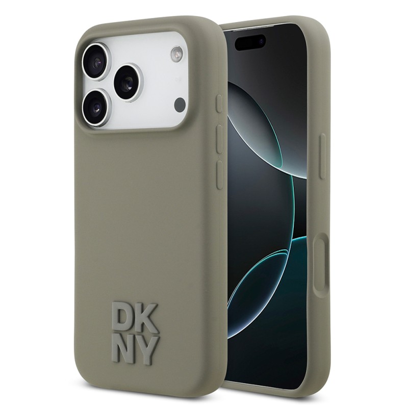 Apple iPhone 17 Pro Kılıf DKNY Orjinal Lisanslı M-safe Şarj Özellikli Metal Logolu Silikon Kapak - 3
