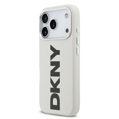 Apple iPhone 17 Pro Kılıf DKNY Orjinal Lisanslı M-safe Şarj Özellikli PU Büyük Dikey Logolu Kapak - 5