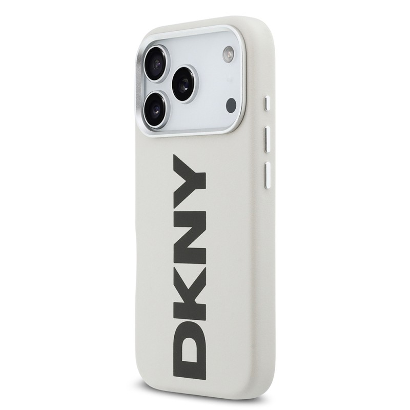 Apple iPhone 17 Pro Kılıf DKNY Orjinal Lisanslı M-safe Şarj Özellikli PU Büyük Dikey Logolu Kapak - 5