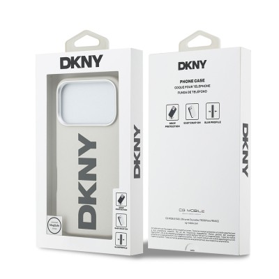 Apple iPhone 17 Pro Kılıf DKNY Orjinal Lisanslı M-safe Şarj Özellikli PU Büyük Dikey Logolu Kapak - 11