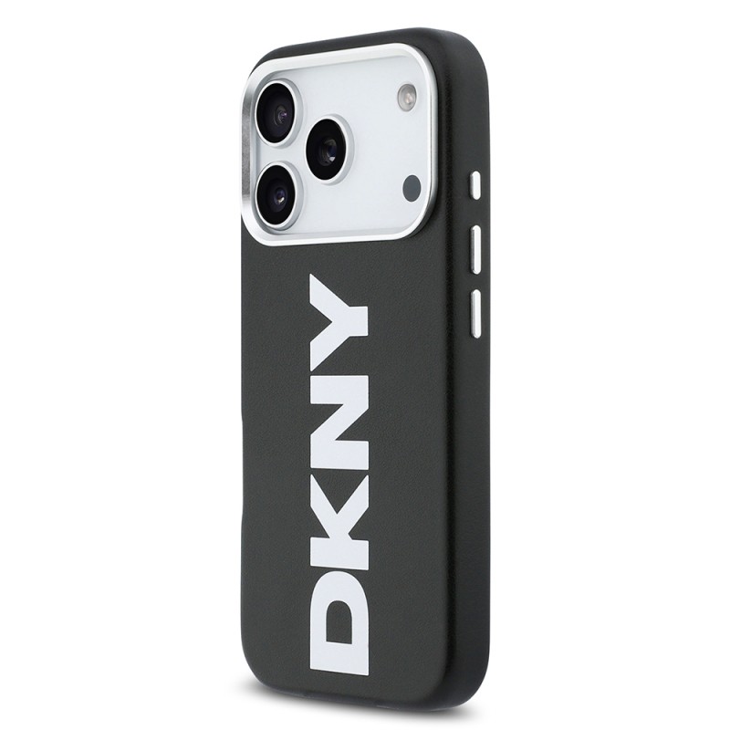 Apple iPhone 17 Pro Kılıf DKNY Orjinal Lisanslı M-safe Şarj Özellikli PU Büyük Dikey Logolu Kapak - 12