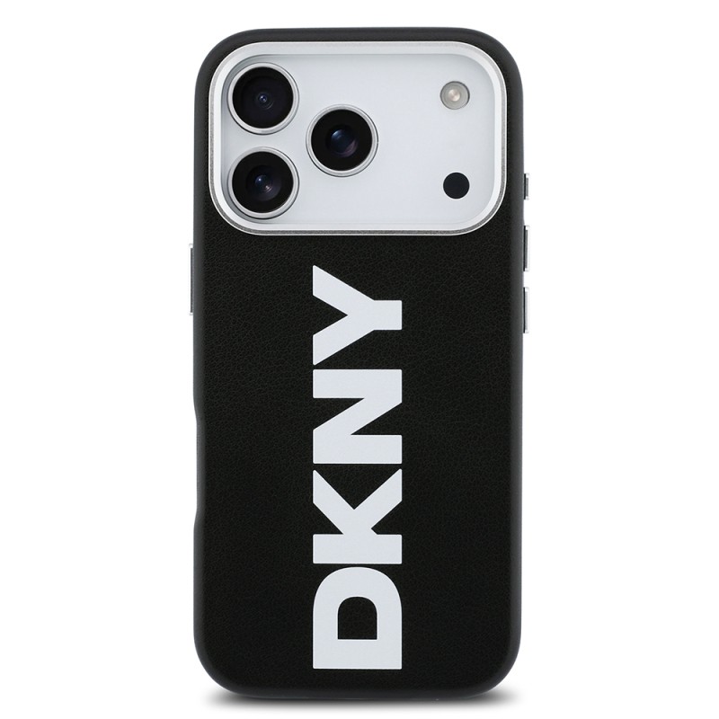Apple iPhone 17 Pro Kılıf DKNY Orjinal Lisanslı M-safe Şarj Özellikli PU Büyük Dikey Logolu Kapak - 13