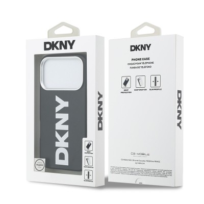 Apple iPhone 17 Pro Kılıf DKNY Orjinal Lisanslı M-safe Şarj Özellikli PU Büyük Dikey Logolu Kapak - 18