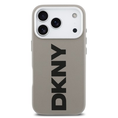 Apple iPhone 17 Pro Kılıf DKNY Orjinal Lisanslı M-safe Şarj Özellikli PU Büyük Dikey Logolu Kapak - 20