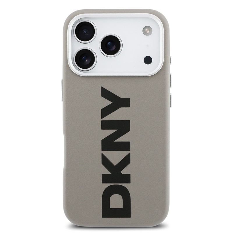 Apple iPhone 17 Pro Kılıf DKNY Orjinal Lisanslı M-safe Şarj Özellikli PU Büyük Dikey Logolu Kapak - 20