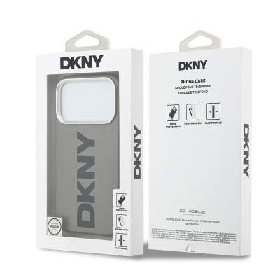 Apple iPhone 17 Pro Kılıf DKNY Orjinal Lisanslı M-safe Şarj Özellikli PU Büyük Dikey Logolu Kapak - 25