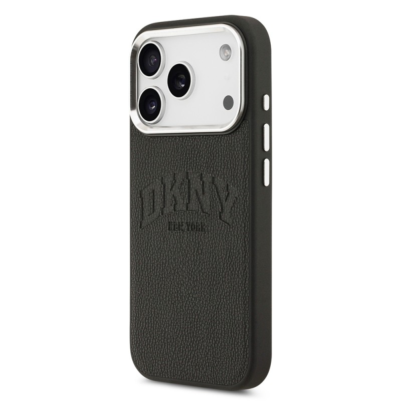 Apple iPhone 17 Pro Kılıf DKNY Orjinal Lisanslı M-safe Şarj Özellikli PU Deri Kabartmalı Kapak - 4
