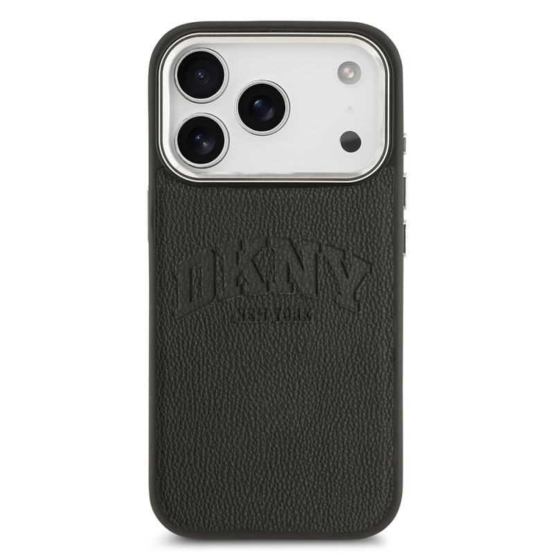 Apple iPhone 17 Pro Kılıf DKNY Orjinal Lisanslı M-safe Şarj Özellikli PU Deri Kabartmalı Kapak - 5