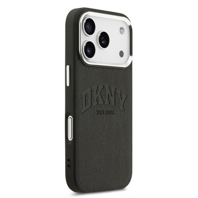 Apple iPhone 17 Pro Kılıf DKNY Orjinal Lisanslı M-safe Şarj Özellikli PU Deri Kabartmalı Kapak - 6