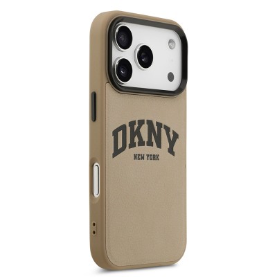 Apple iPhone 17 Pro Kılıf DKNY Orjinal Lisanslı M-safe Şarj Özellikli PU Deri Kabartmalı Kapak - 13