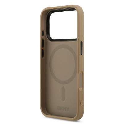 Apple iPhone 17 Pro Kılıf DKNY Orjinal Lisanslı M-safe Şarj Özellikli PU Deri Kabartmalı Kapak - 16