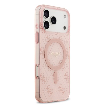 Apple iPhone 17 Pro Kılıf Guess Orjinal Lisanslı M-safe Şarj Özellikli IML Baskılı Klasik Logolu 4G Desenli Kapak - 6