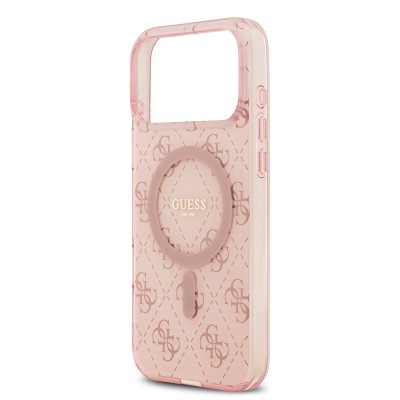 Apple iPhone 17 Pro Kılıf Guess Orjinal Lisanslı M-safe Şarj Özellikli IML Baskılı Klasik Logolu 4G Desenli Kapak - 8