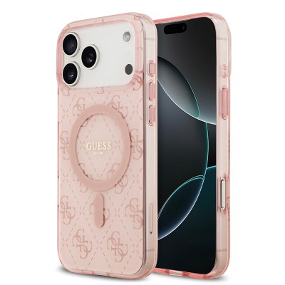 Apple iPhone 17 Pro Kılıf Guess Orjinal Lisanslı M-safe Şarj Özellikli IML Baskılı Klasik Logolu 4G Desenli Kapak - 2