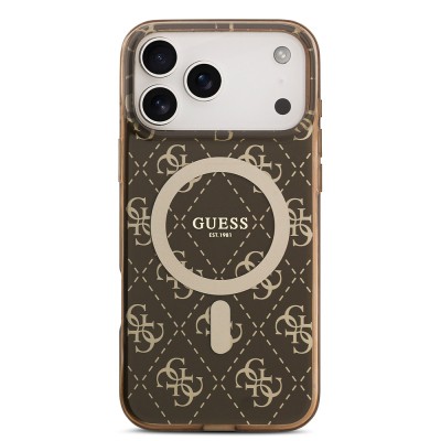 Apple iPhone 17 Pro Kılıf Guess Orjinal Lisanslı M-safe Şarj Özellikli IML Baskılı Klasik Logolu 4G Desenli Kapak - 11