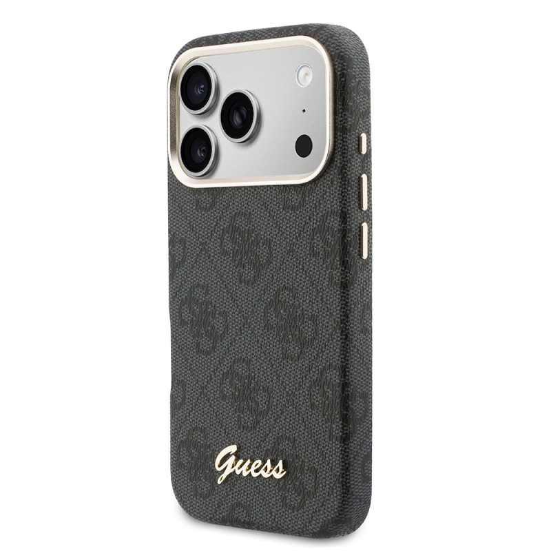 Apple iPhone 17 Pro Kılıf Guess Orjinal Lisanslı M-safe Şarj Özellikli Script Yazı Logolu 4G Desenli Kapak - 2