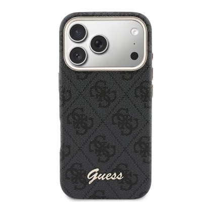 Apple iPhone 17 Pro Kılıf Guess Orjinal Lisanslı M-safe Şarj Özellikli Script Yazı Logolu 4G Desenli Kapak - 3