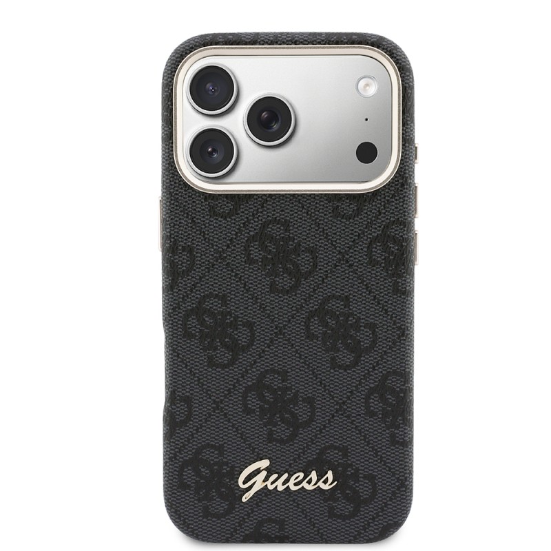 Apple iPhone 17 Pro Kılıf Guess Orjinal Lisanslı M-safe Şarj Özellikli Script Yazı Logolu 4G Desenli Kapak - 3