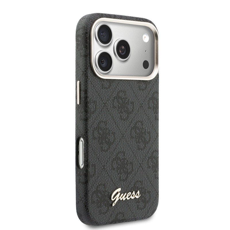 Apple iPhone 17 Pro Kılıf Guess Orjinal Lisanslı M-safe Şarj Özellikli Script Yazı Logolu 4G Desenli Kapak - 4