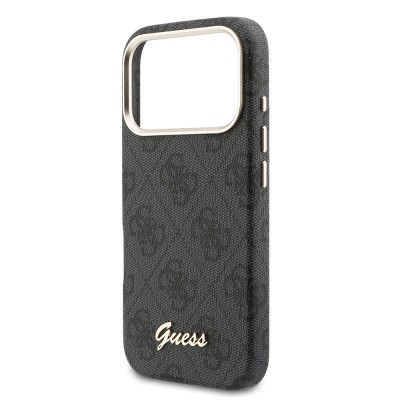 Apple iPhone 17 Pro Kılıf Guess Orjinal Lisanslı M-safe Şarj Özellikli Script Yazı Logolu 4G Desenli Kapak - 6