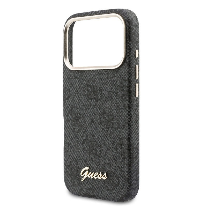 Apple iPhone 17 Pro Kılıf Guess Orjinal Lisanslı M-safe Şarj Özellikli Script Yazı Logolu 4G Desenli Kapak - 6
