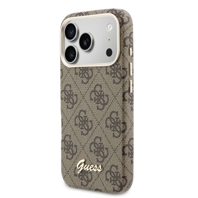 Apple iPhone 17 Pro Kılıf Guess Orjinal Lisanslı M-safe Şarj Özellikli Script Yazı Logolu 4G Desenli Kapak - 10
