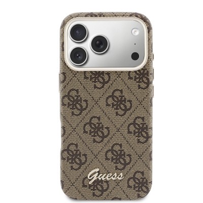 Apple iPhone 17 Pro Kılıf Guess Orjinal Lisanslı M-safe Şarj Özellikli Script Yazı Logolu 4G Desenli Kapak - 11