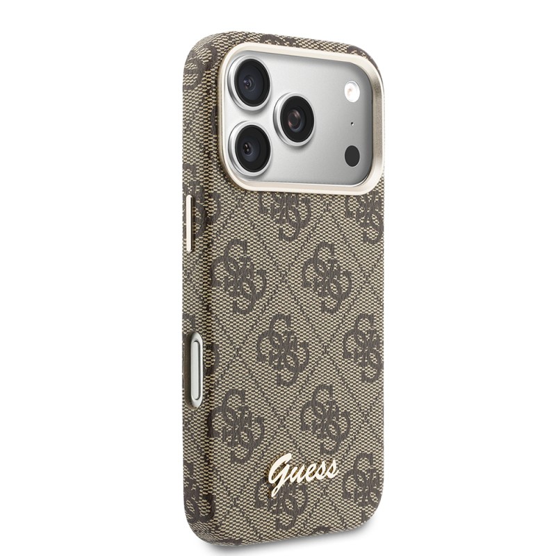 Apple iPhone 17 Pro Kılıf Guess Orjinal Lisanslı M-safe Şarj Özellikli Script Yazı Logolu 4G Desenli Kapak - 12