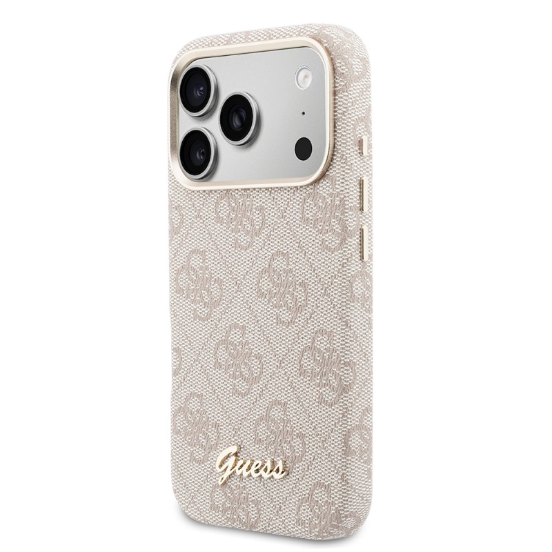 Apple iPhone 17 Pro Kılıf Guess Orjinal Lisanslı M-safe Şarj Özellikli Script Yazı Logolu 4G Desenli Kapak - 18